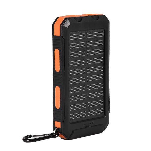 10000mah Extérieur Charge Rapide Solaire Mobile Power Bank Case Kit De Bricolage Avec Boussole Noir Orange