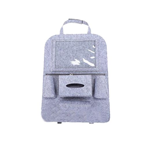 Organisateur De Siège Arrière De Voiture Tissu Non Tissé 40x55cm Sac De Rangement Universel Lavable Pour Téléphone Bouteille Tissugris Clair