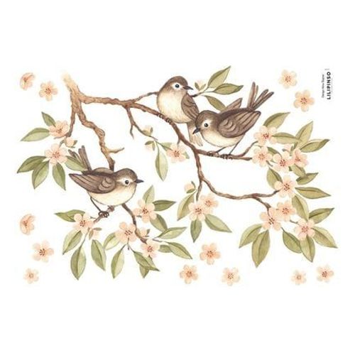 Stickers muraux moinneaux et branche FOREST - Taille unique