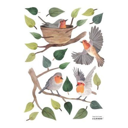 Stickers muraux les rouges-gorges QUEYRAN - Taille unique