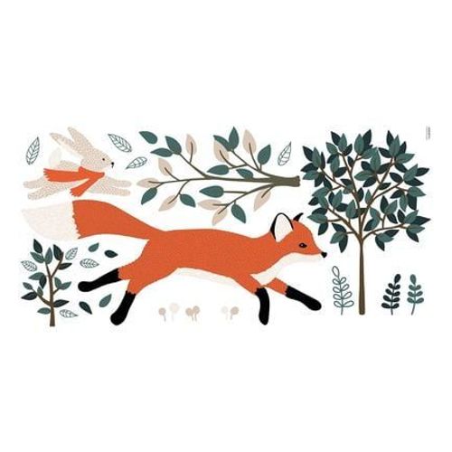 Stickers muraux forêt renard et lapin M. FOX - Taille unique