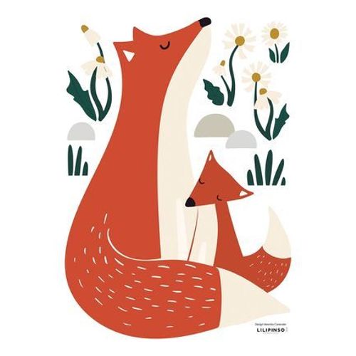 Stickers la famille renard FOREST HAPPINESS - Taille unique
