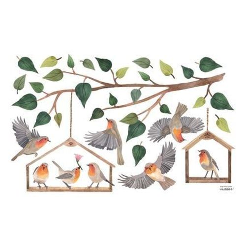 Stickers muraux branches et oiseaux QUEYRAN - Taille unique