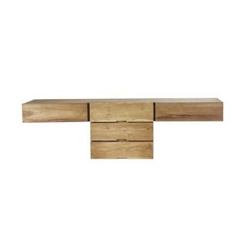 Bois Dessus Bois Dessous - Meuble Double Vasque En Teck Massif 160 Cmmilan  - Naturel