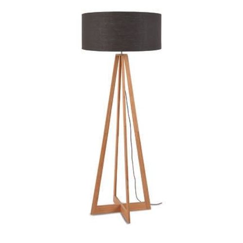 Everest-Lampadaire Bambou & Lin Naturel H127cm Gris Anthracite Good & Mojo