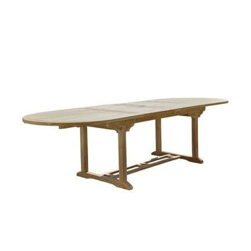 Bois Dessus Bois Dessous - Table De Jardin En Teck Massif Extensible Ovale 10/12 Pers.Midland  - Marron