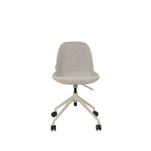 Chaise De Bureau 52x45x84,4 Cm En Tissu Effet Bouclette Taupe - Kuip