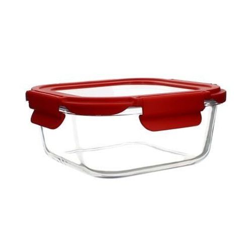 Menastyl - Boîte Hermétique Carré 800ml En Verre - Rouge