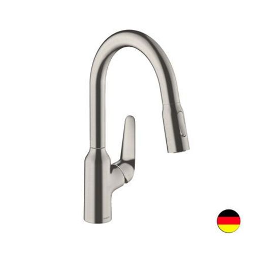 Hansgrohe - Robinet de cuisine avec douchette HANSGROHE Focus M42 180 2 jets aspect acier inox  - Gris