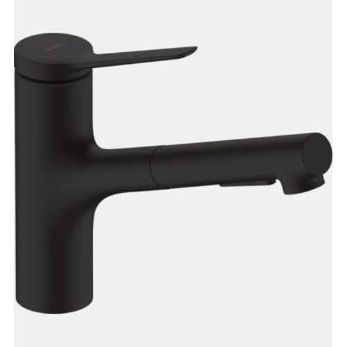 Mitigeur de cuisine avec douchette noir mat Hansgrohe Zesis M33 H. 219mm