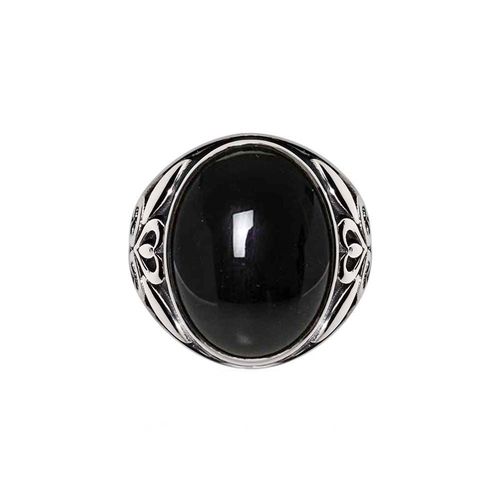 Bague Homme Argent Symbole Pierre Onyx