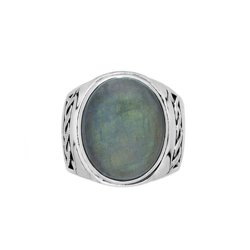 Bague Homme Labradorite Massive Argent