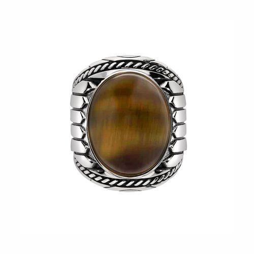 Bague Homme Argent ?Il De Tigre Indiana