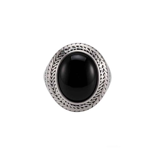 Bague Homme Argent Pierre Onyx Bouddha