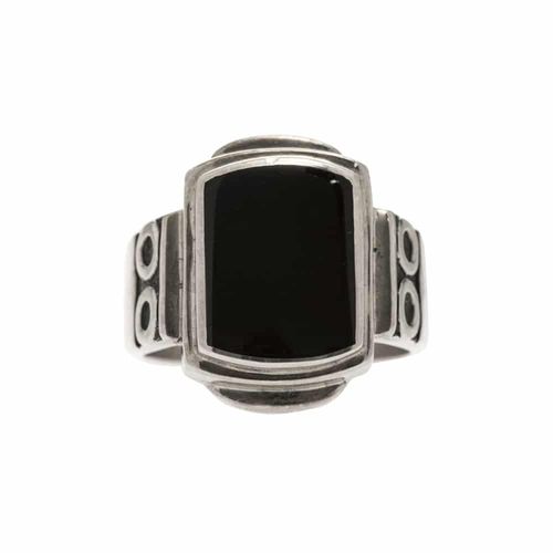 Chevalière Homme Onyx Originale Argent