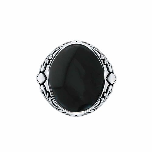 Bague Chevalière Homme Royale Onyx Argent