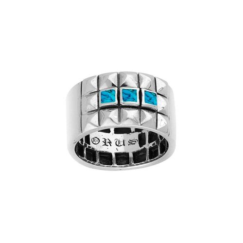 Bague Homme Argent Punk Et Pierres Turquoise