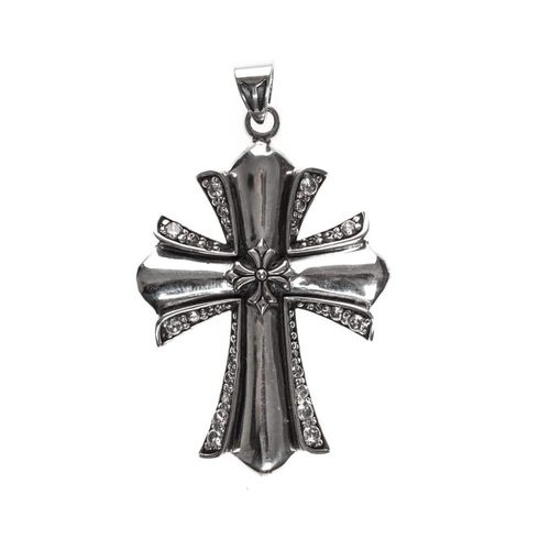 Croix Rock Argent Pendentif Sertie