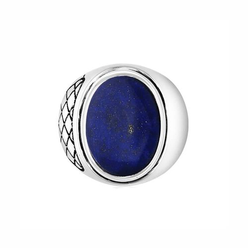 Bague Argent Homme Lapis Asymétrique