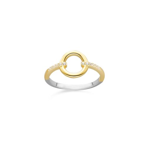 Bague Argent Dore Simple Elise Zirconiums Blanc