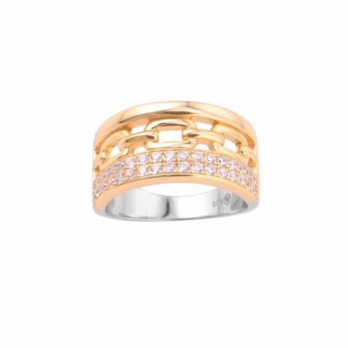 Bague Argent Doré Sissi Zirconium Blanc