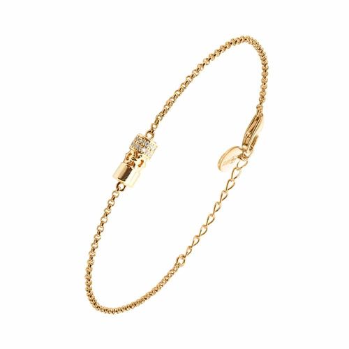 Bracelet Argent Doré Sissi Sertie De Zirconiums Blanc