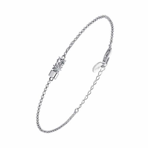 Bracelet Argent Étoile Sertie De Zirconiums Blanc