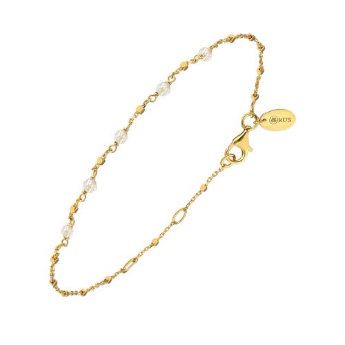 Bracelet Argent Doré Perles De Lune Naturelles Blanches