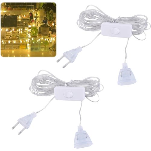 ERSHI-2 Pcs Rallonge Electrique 5m Petite Rallonge Electrique Plate avec Interrupteur 2.5A/220V Fil Électrique Transparent Rallong[120]