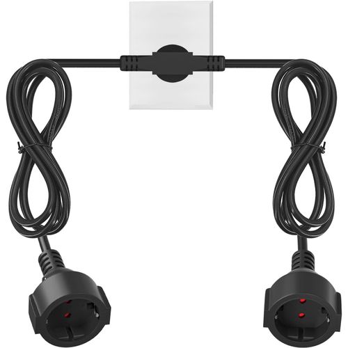 ERSHI-Rallonge électrique 2m, Rallonge électrique pour l'intérieur, rallonge avec Contact de Protection, H05VV-F 3G1.5mm², Double[144]