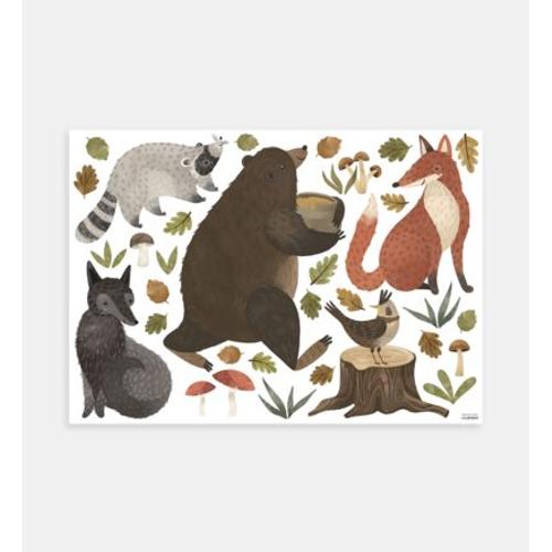 Stickers muraux ours et ses amis de la forêt NORWOOD - Taille unique