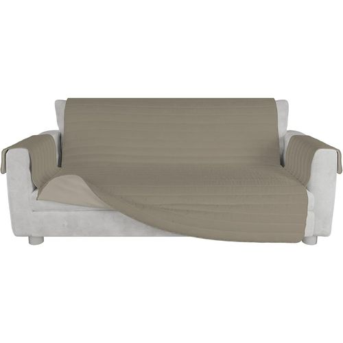 Ershi-Housse De Canapé Bicolore En Microfibre Trendy, Taupe/Crème, 3 Places[51]
