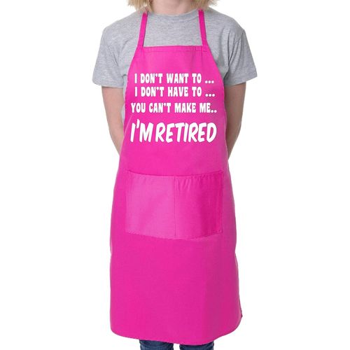 Ershi-Tablier De Cuisine Amusant « I Won't I'm Retired Bbq Cooking », Rose, Taille Unique[1549]