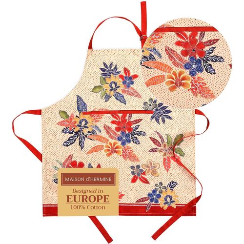Ershi-Maison D' Hermine 100% Cotton Apron With Adjustable Neck And Hidden Middle Pocket | Thanksgiving/Christmas[1558]