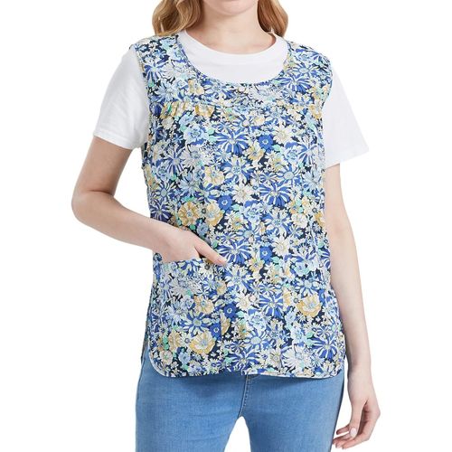 Ershi-Tablier De Cordonnier Pour Femmes Avec 2 Poches Plaquées, Joli Bavoir Imprimé, Blouse Avec Bouton-Pression Pour La Cuisine D[1593]