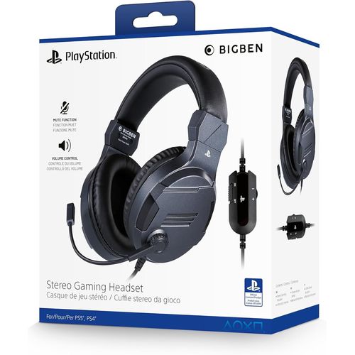 Ershi-Casque Gaming Filaire Stéréo, Licencié Sony, Pour Ps4,Ps5 (Titane)[1049]