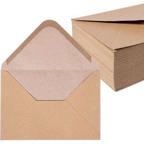 Ershi-Enveloppes (100 Pièces) Papier Kraft Ancien/Sans Fenêtre - B6 | 125 X 176 Mm, Enveloppes, Fermer, Nhd06[29]