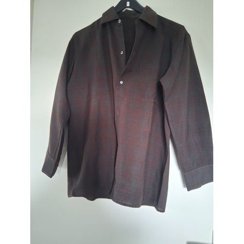 Chemise A Carreaux Marron Et Vert "T-3" Homme