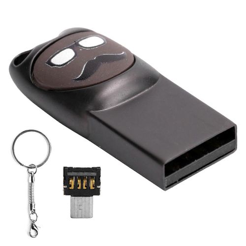 U disque dessin animé moustache motif clé USB clé USB stockage de données Memory Stick16GB gris