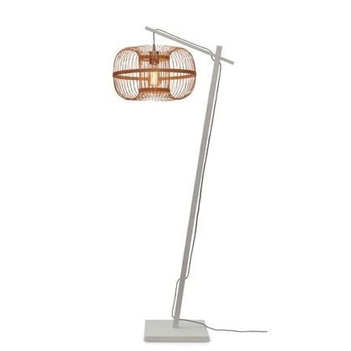 Hokkaido L-Lampadaire Bambou H176cm Blanc / Naturel Good & Mojo Ø 35cm / H 176cm
