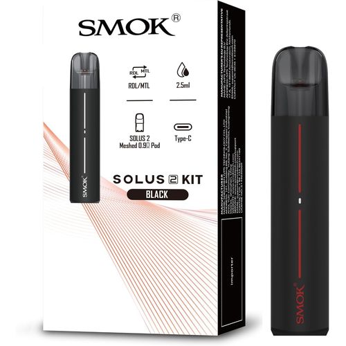 KYAOAYO-Solus 2 Kit Système De Pod Batterie 700Mah Vapotage Rdl/Mtl Capacité 2.5Ml Noir Chargement Type-C Activation Par Inhalation Kit De Vape Vaporisateur Cigarette Électronique - Sans Nicotine