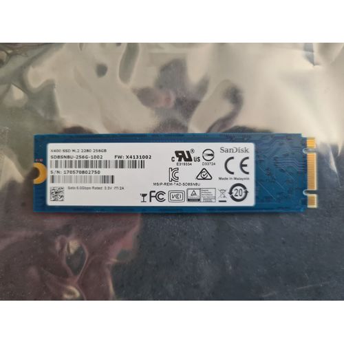 Disque SSD Sandisk 256 Go M2 2280 SD8SN8U-256G-1002