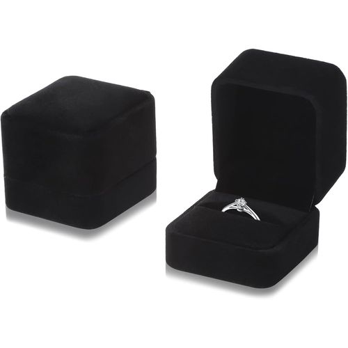 Kyaoayo-2 Pcs Ecrin Bague, Boite Bague, Boîte À Bagues, Boîte À Boucles D'oreilles, Boîte De Rangement Pour Bijoux Pendentif Pour Mariage, Fiançailles Et Saint-Valentin