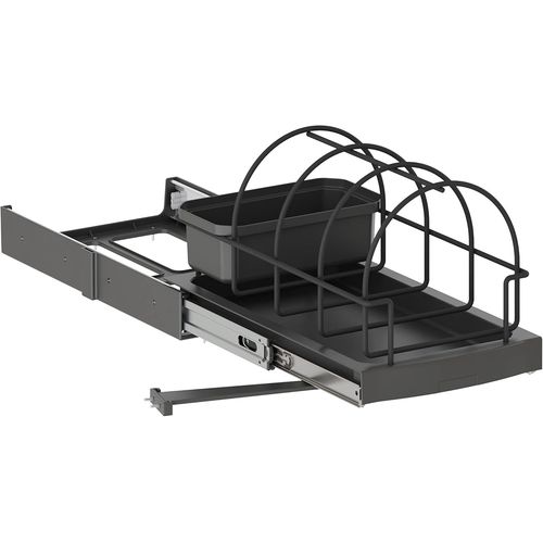Kyaoayo-Plateau Pour Accessoires De Cuisine, Fixation Par Le Bas Et Extraction Manuelle, Plastique Gris Anthracite, 1 U