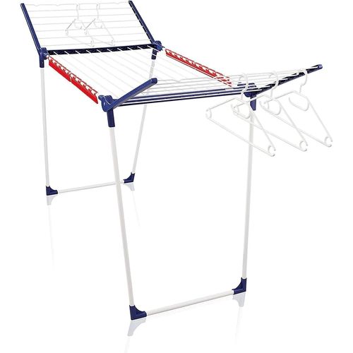 KYAOAYO-Séchoir À Linge Pegasus 200 Solid, Séchoir Sur Pied Grande Surface D'Étendage, Étendoir À Linge À Ailes Solide, Longueur De Séchage 20 M, 5 Cintres Et 4 Supports Petit Linge
