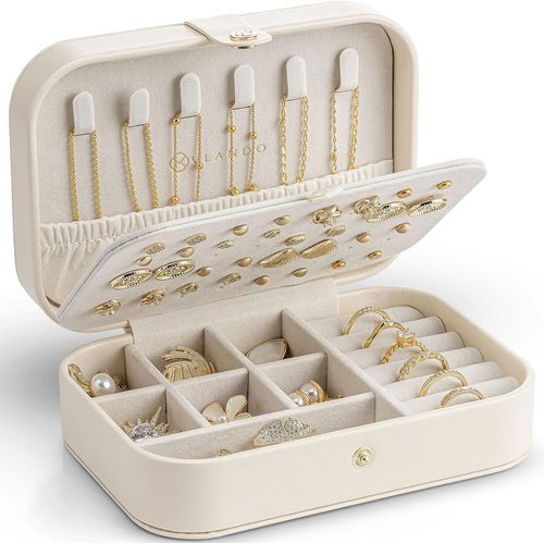 Kyaoayo-Boîte À Bijoux De Voyage, Petite Boîte Avec Du Style, Rangement Pour Bijoux, Boucles D'oreilles, Étui De Voyage, Idée Cadeau Pour Femmes Et Filles