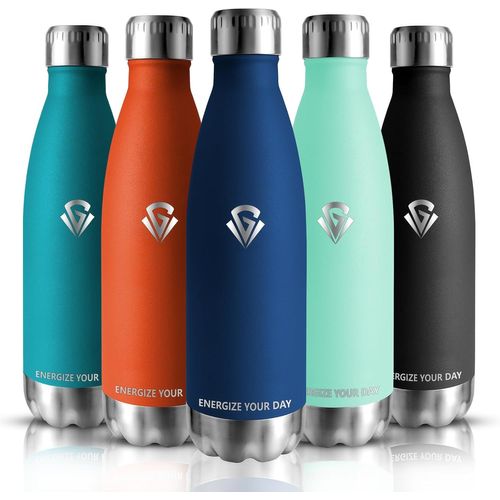 Kyaoayo-Gourde - Gourde Isotherme - 500ml - Bouteille Isotherme, Sans Bpa, Gourde Inox Reutilisable, Gourde Enfant & Adulte Pour Sport, École, Bureau, Gym