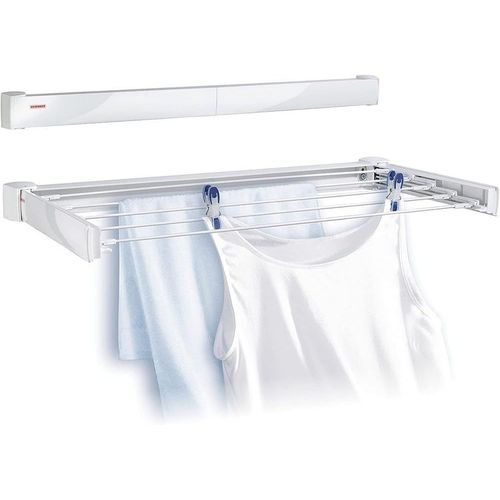 KYAOAYO-Séchoir Mural Telegant 72 Protect, Sèche Linge Dépliable Avec 8 Barres De 90 Cm, Étendoir À Linge Robuste Pour Intérieur Et Extérieur, Longueur D'Étendage De 7,20 Mètres