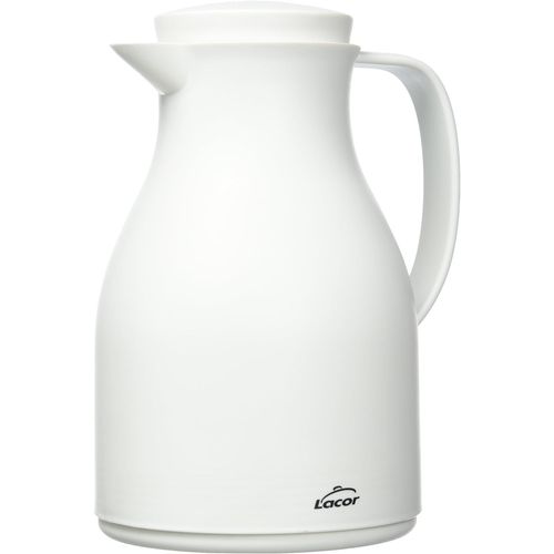 Kyaoayo-62575 62575 - Carafe Isotherme Sans Bpa Avec Double Paroi Et Couche De Verre À L'intérieur, Blanc Mat, 1 Litre, Polypropylène