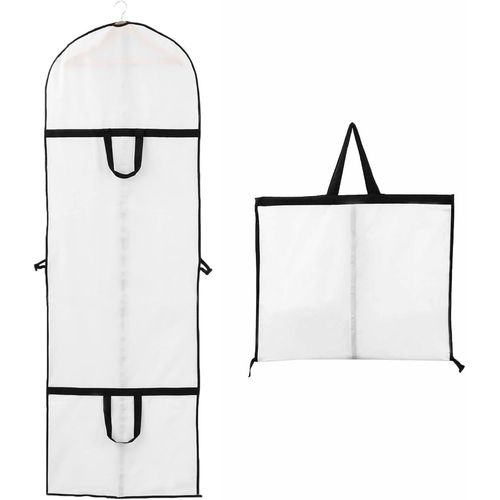 Kyaoayo-60x180cm(1pcs)Housse Robe De Mariée Housse De Vetement Longue Pour Mariée Et Robe De Demo Lle D'honneur Anti Poussière Etanche Mite Humidité Pliable Et Portable Fermeture À Glissière Bilatéra